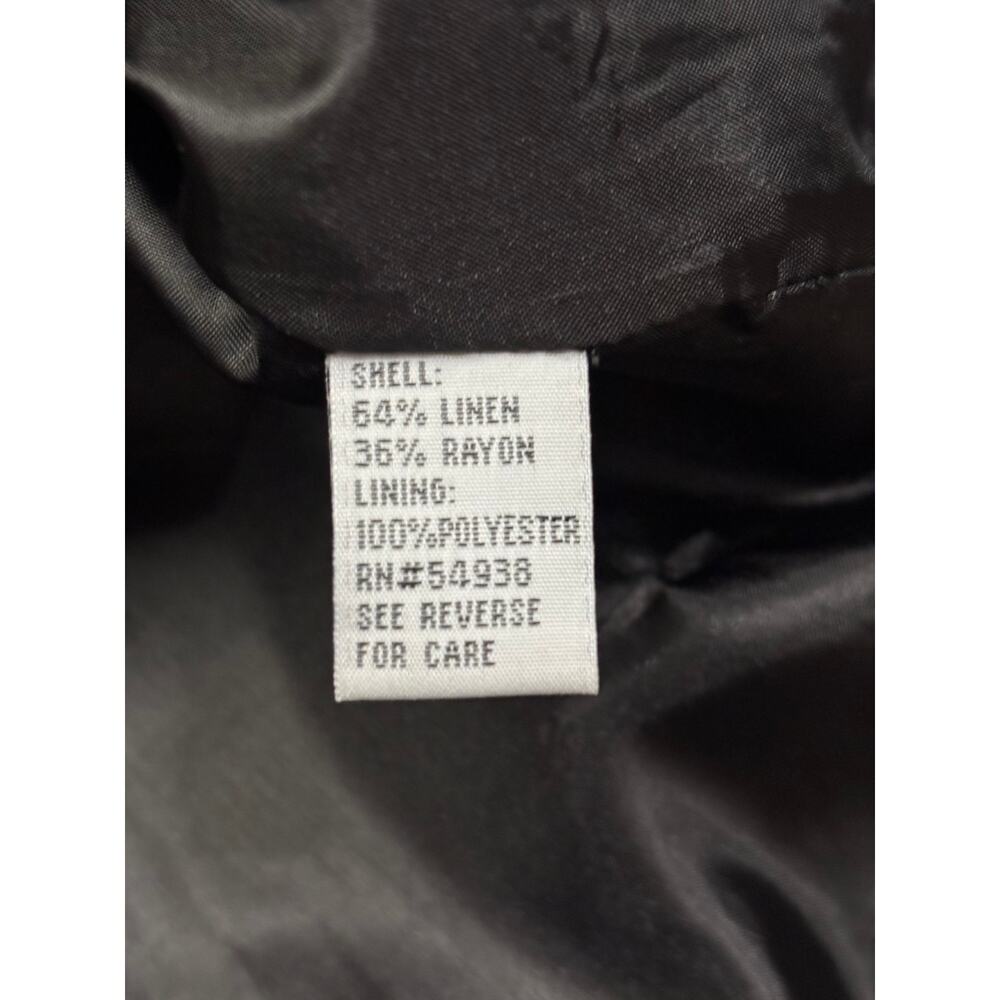 Appraisal‎ Womens Black Linen Blend Contrast Stitch Button Front Jacket Size 14 - Picture 5 of 6